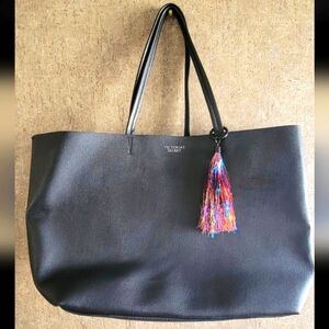 Victoria's Secret Black Tote with Colorful Tassel